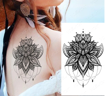 faux tatouage fleur effet bijou