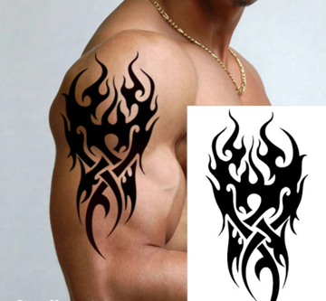 faux tatouage tribal noir