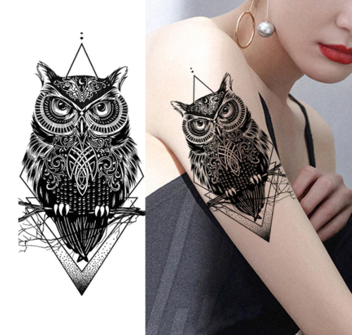 tatouage temporaire hibou