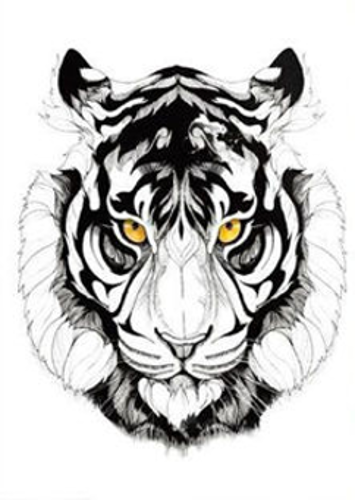 tatouage éphémère tête de tigre coloré