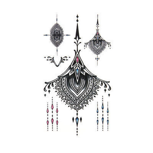 tatouage éphémère mandalas colorées