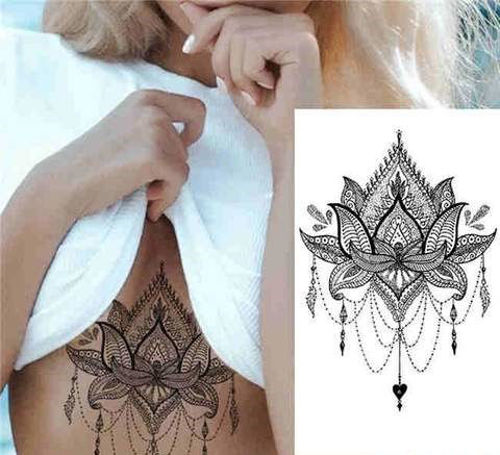 Image de Tatouage éphémère Underboobs,  16  x 11 cm