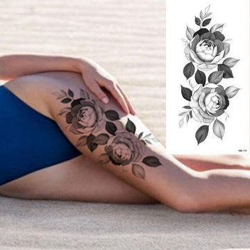 tatouage éphémère femme fleur de pivoine
