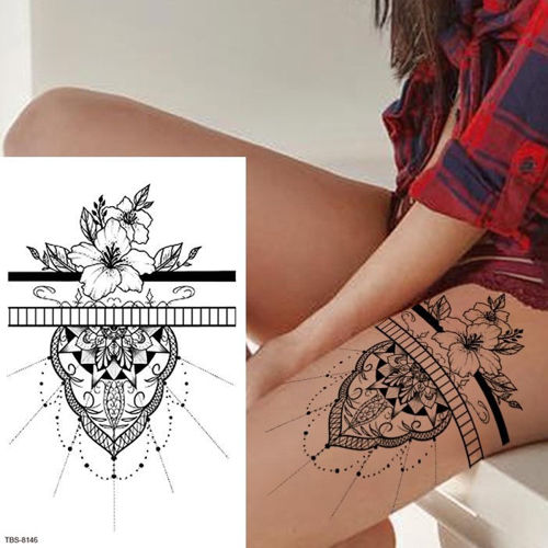 tatouage éphémère femme fleur