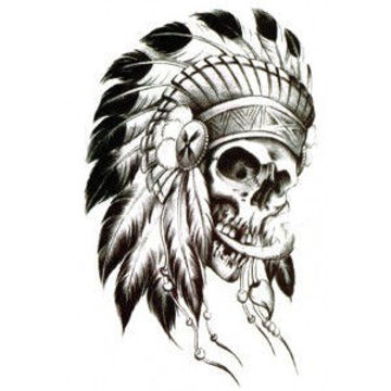 tatouage éphémère indien tête de mort