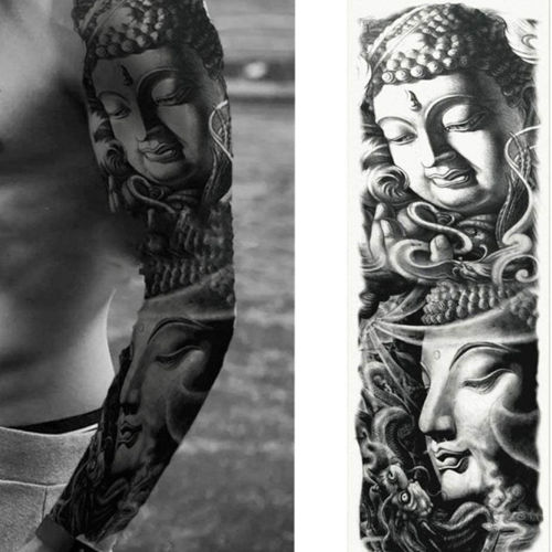 tatouage éphémère bouddha manchette