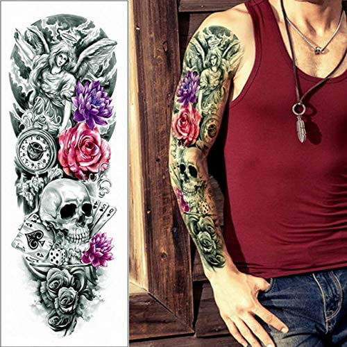 tatouage éphémère manchette tête de mort