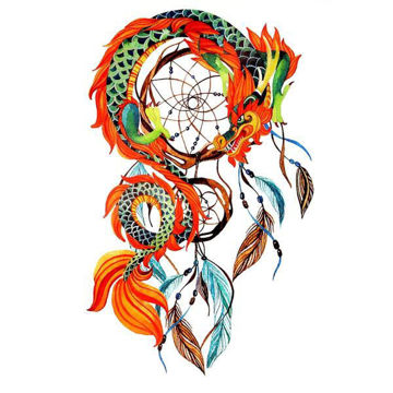 tatouage éphémère attrape rêve dragon