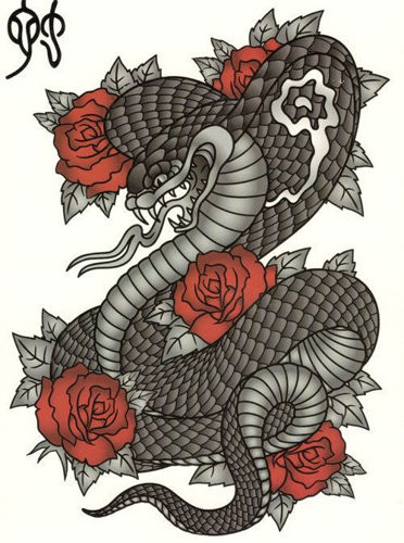 tatouage éphémère serpent