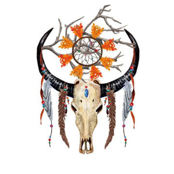 tatouage éphémère tête de buffle