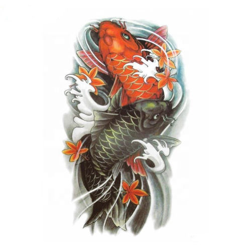 tatouage temporaire carpes japonaises  colorées