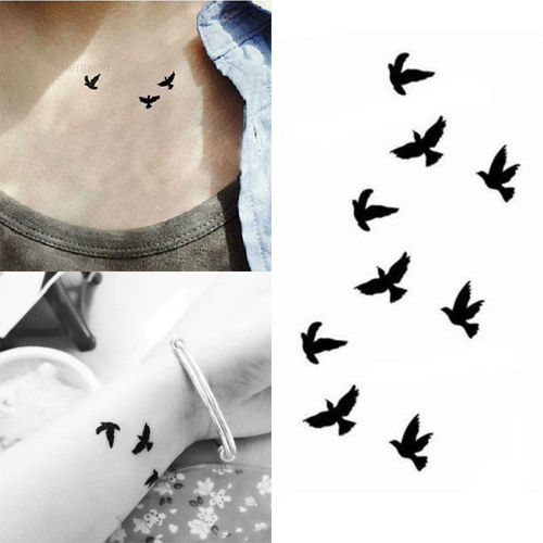tatouage temporaire oiseau qui s'envole