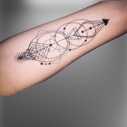 tatouage temporaire cercles et ligne