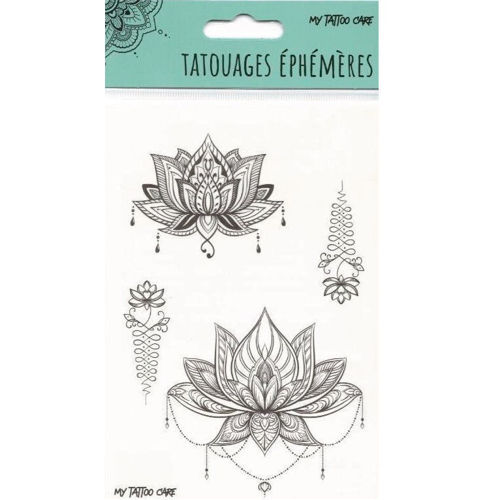 tatouage éphémère fleur de lotus