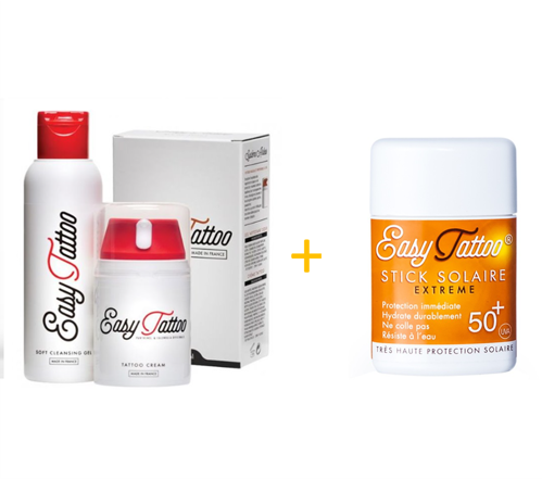 box duo Kit Easytatto 50ml + Stick solaire