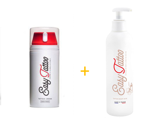 Pack Duo crème cicatrisation tatouage 100ml + lait entretien Easytattoo 250ml