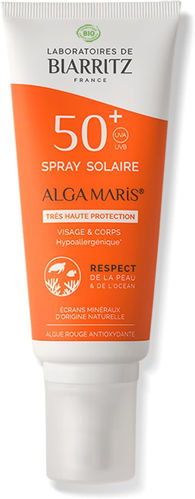 Crème Solaire en Spray  SPF50+  Laboratoire de Biarritz Certifiée Bio 100ml