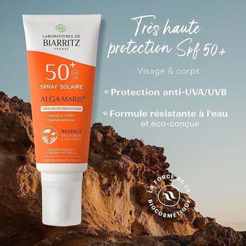 Crème Solaire en Spray  SPF50+  Laboratoire de Biarritz Certifiée Bio 100ml