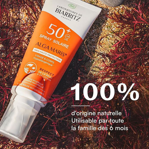 Crème Solaire en Spray  SPF50+  Laboratoire de Biarritz Certifiée Bio 100ml