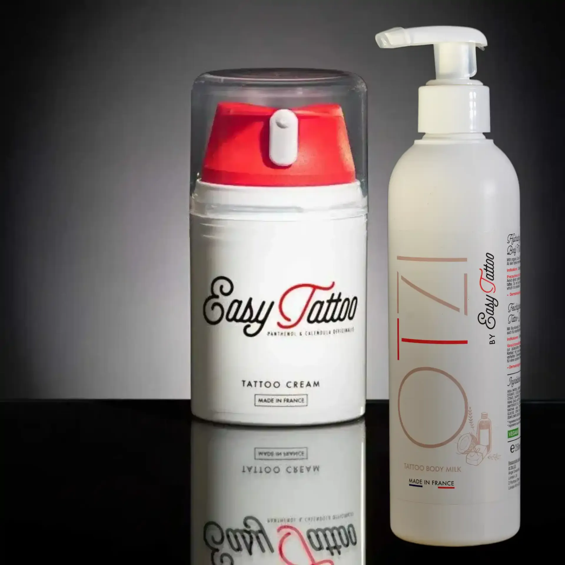 Pack Duo crème réparatrice 50 ou 100ml + lait entretien Easytattoo 250ml