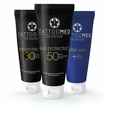 Box trio intégrale crème Solaire TATTOOMED + soin après soleil 100ml