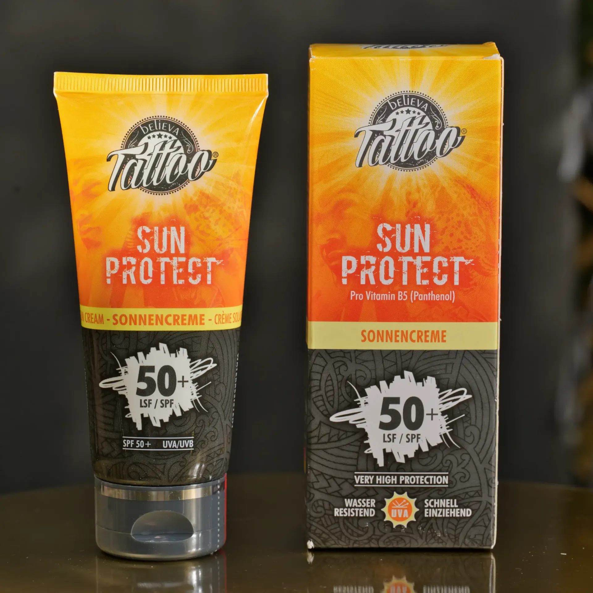 Crème solaire 100ml pour tatouage Believa Tattoo protection 50